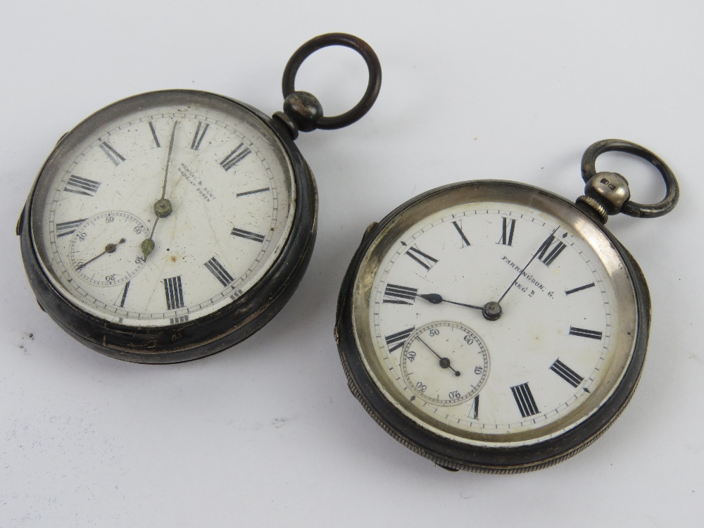 A HM silver key wind open face pocket watch marked Farringdon "G" REGd to the movement and to the