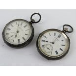 A HM silver key wind open face pocket watch marked Farringdon "G" REGd to the movement and to the