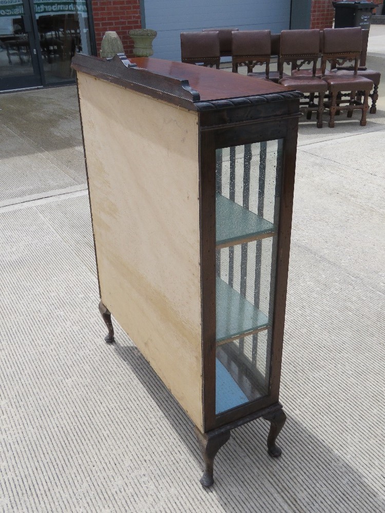 An Edwardian glazed walnut display cabinet, 90 x 31 x 120cm. - Image 2 of 2