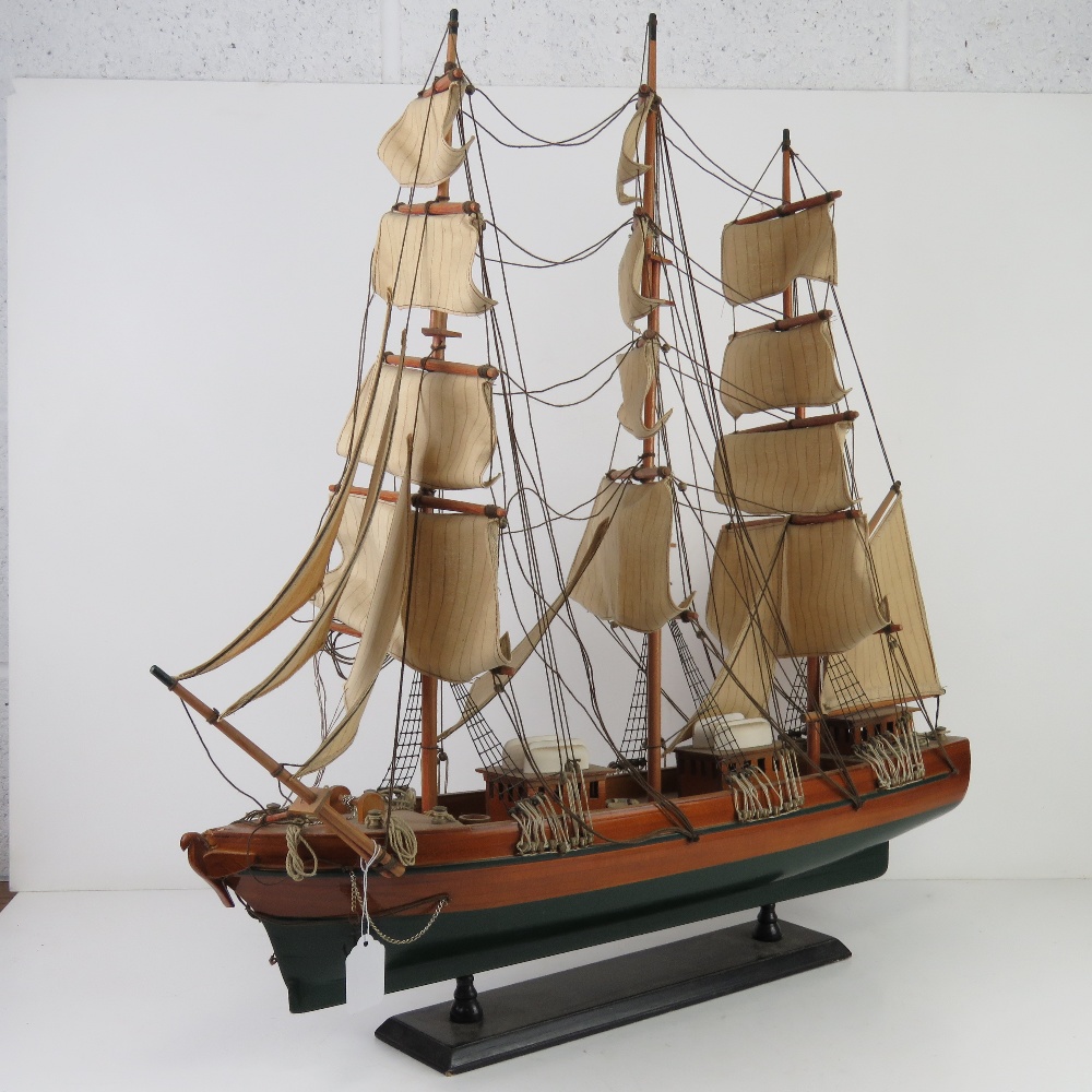 A model ship 'Constitution' having three masts with rigging and sales upon, slight a/f, - Image 3 of 6