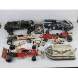 A quantity of assorted large scale model vehicles inc Ferrari F1 racing car etc. a/f.