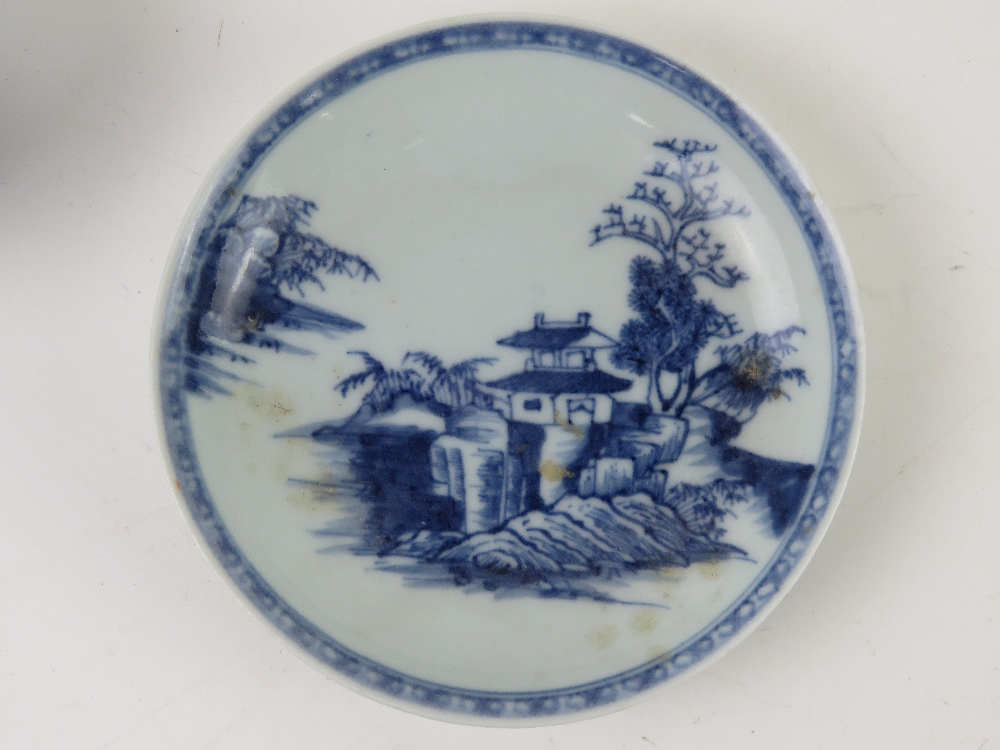 Two items from the Nanking Cargo being a blue and white saucer dish 11cm dia with matching tea bowl, - Image 2 of 6