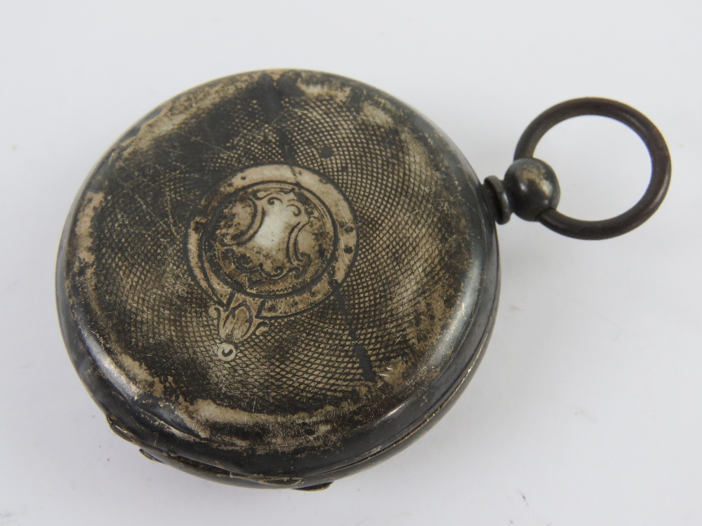 A HM silver key wind open face pocket watch marked Farringdon "G" REGd to the movement and to the - Image 9 of 11