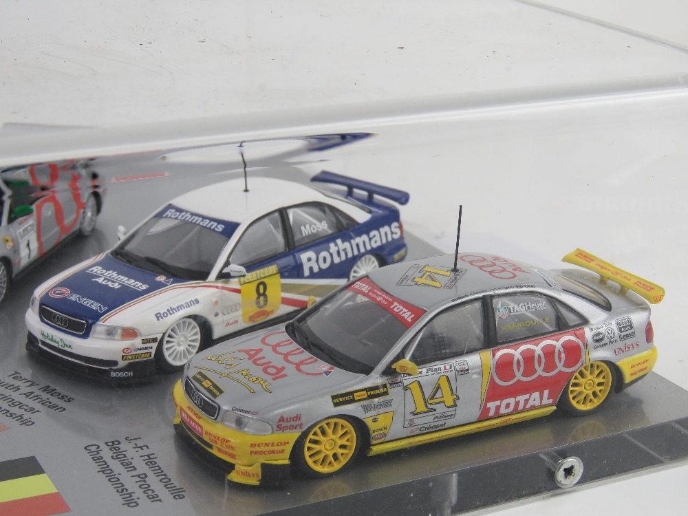 A limited edition display of Audi 1996 Rally race winning model cars by Minichamps in perspex - Image 5 of 5