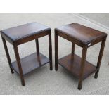 A matched pair of side tables c1930s, each 56 x 40 x 74cm.