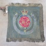 A Victorian embroidered silken Regimental banner for Yeoman of Bucks having Buckinghamshire Swan to