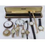 A quantity of assorted wristwatches, pocket watches and stop watch,
