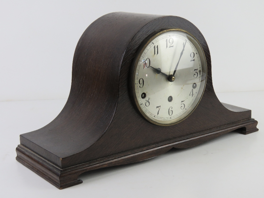 A three train Napoleon hat mantle clock by Garrards, silvered dial with Arabic numerals, - Image 6 of 6