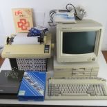 An Epson 1980s vintage PC with Taxan Super Vision monitor, Epson LX80 printer,