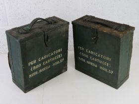 Two Breda M37 ammo boxes with four 20rd