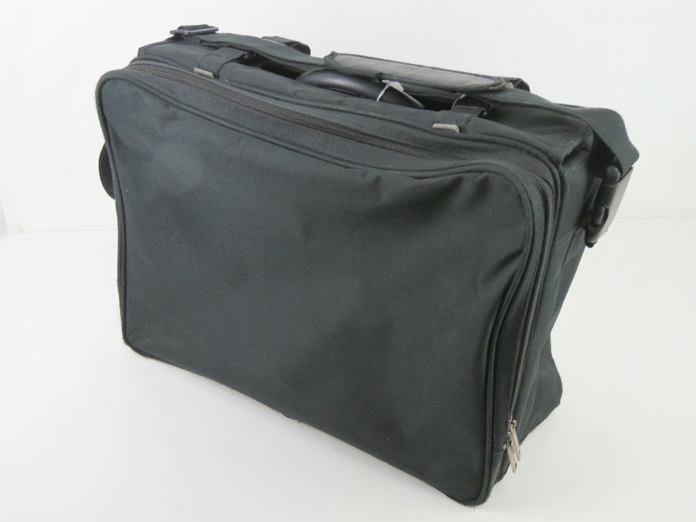 Pierre Cardin; black fabric carry on travel bag or oversized laptop bag, 45cm wide. - Image 4 of 4