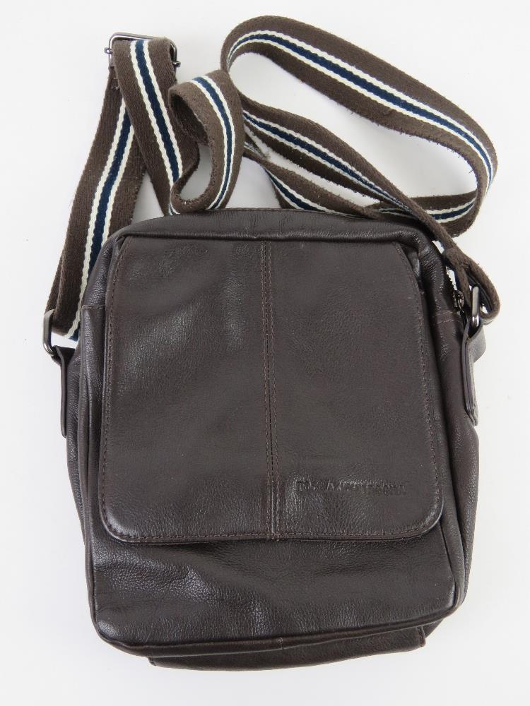 A brown leather cross-body bag by John Rocha approx 19cm wide.