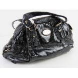 A black leather handbag by Jasper Conran approx 39cm wide.