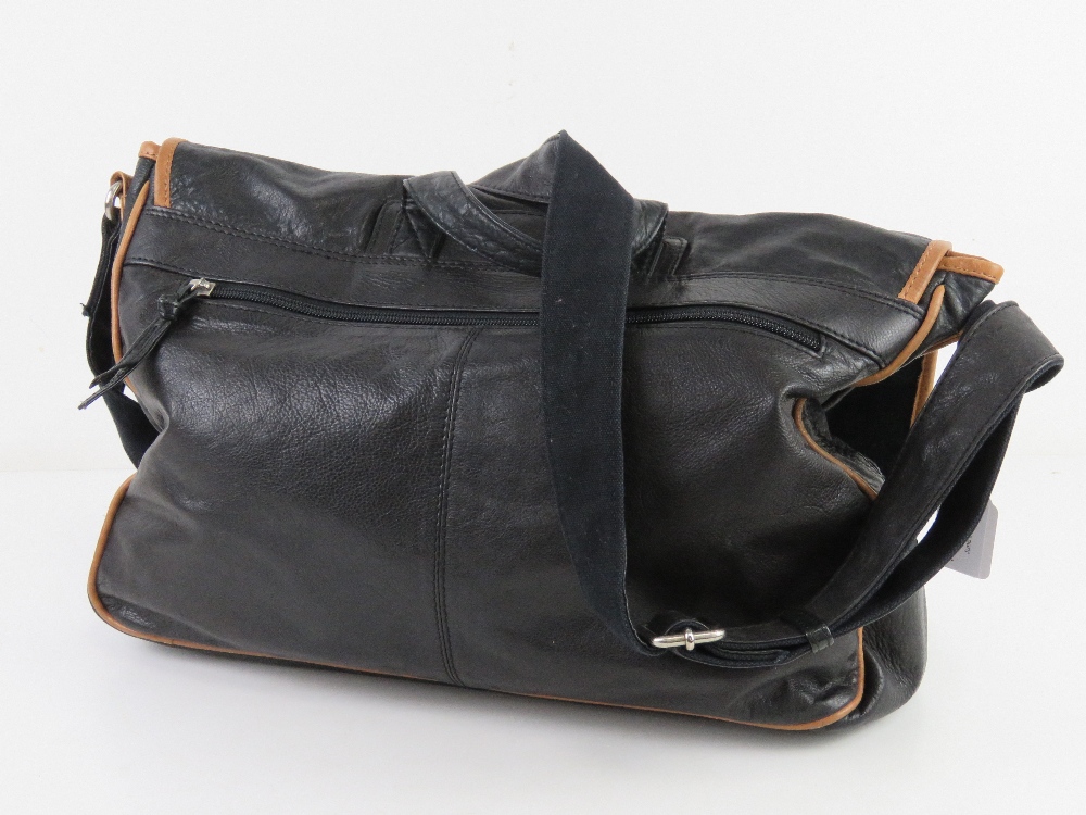 A black leather satchel type bag by Clarks approx 39cm wide. - Image 2 of 5