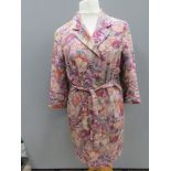 A ladies floral long length jacket by Kew size 12, 53% linen, approx measurements; 40" chest,
