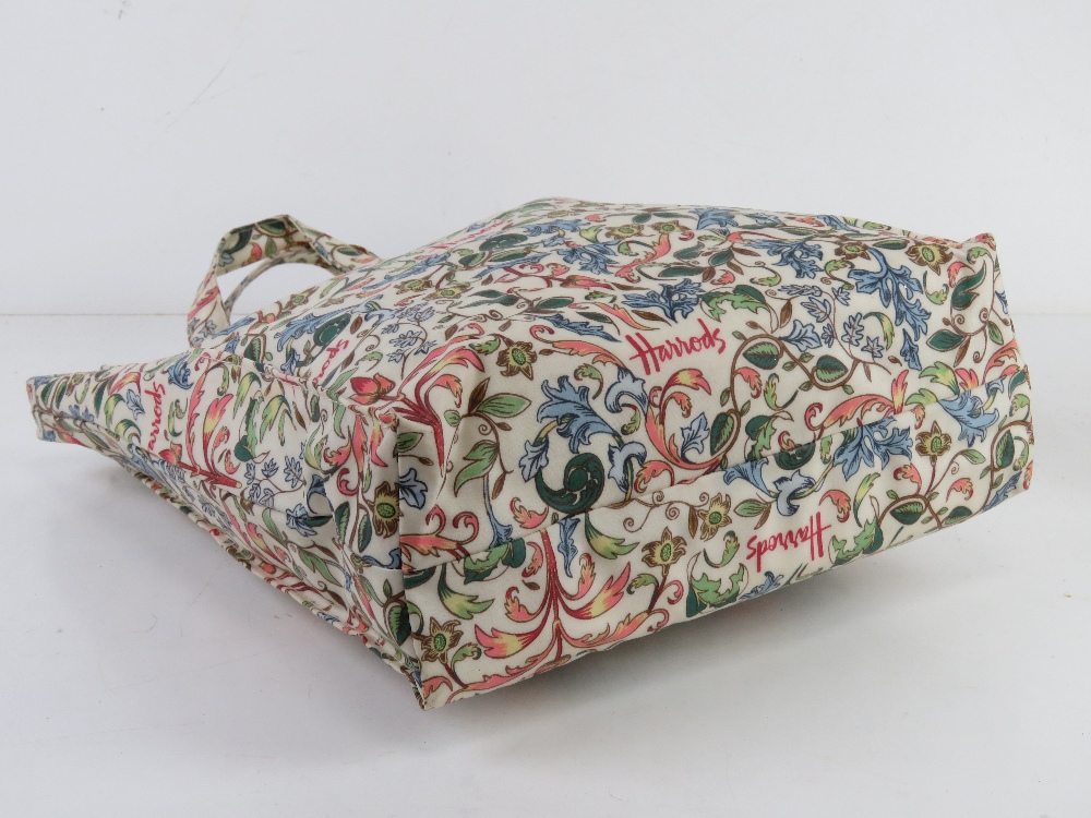 Harrods; a cotton coated with PVC shopping tote approx 28cm wide. - Image 2 of 4