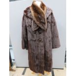 A vintage faux fur coat approx measurements; 40" chest, 39" length to back, 15.