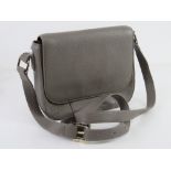 A grey leather shoulder bag by Cotswold Collections approx 23cm wide.