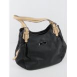 A black leather handbag by Debenhams.