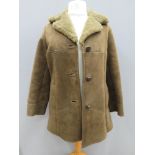 A vintage sheepskin coat, chest size 41, approx measurements; 33" length to back,