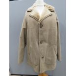 A men's sheepskin coat, size 46, approx measurements; 50" chest, 34" length to back,