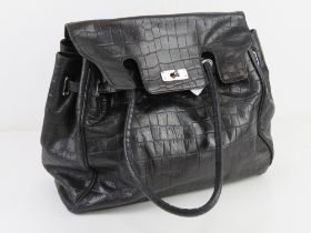 A black leather Austin Reed handbag approx 35cm wide.
