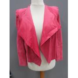 A hot pink leather jacket designed by Twiggy for M&S size 10 approx measurements; chest 34",