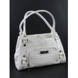 A white leather Jasper Conran handbag approx 34cm wide.