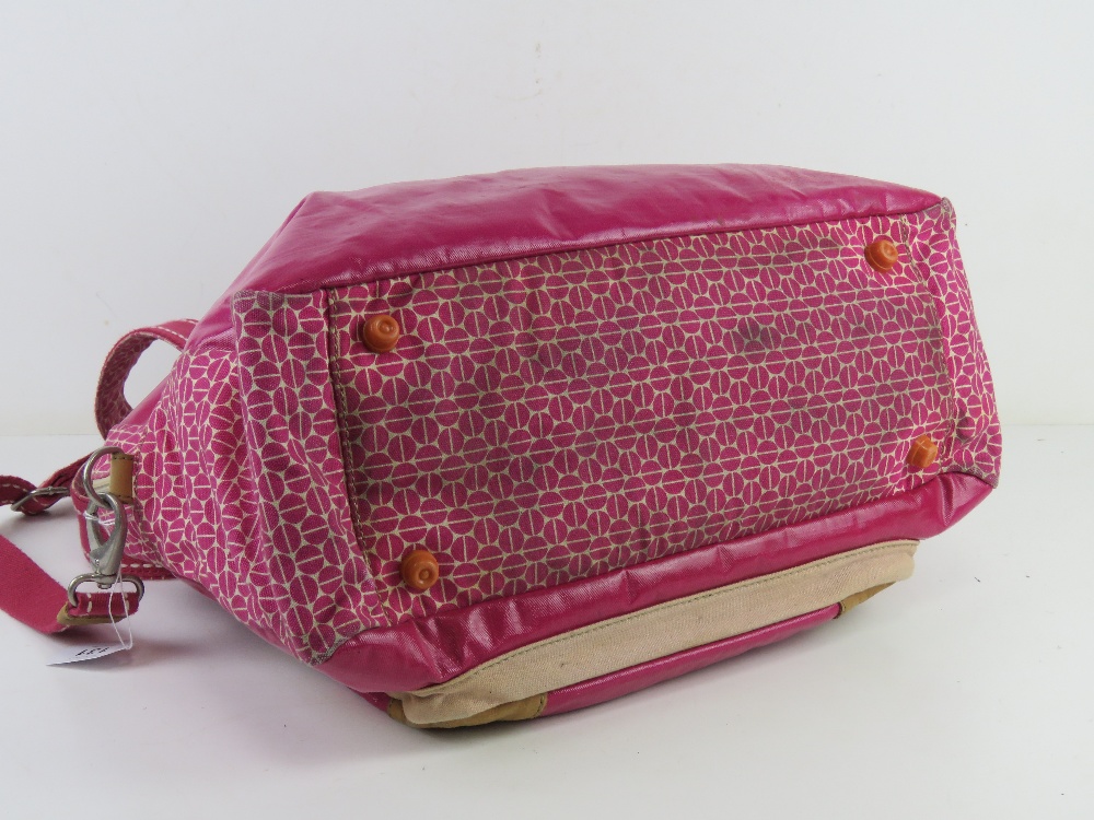 A hot pink 'Key-Per' overnight bag by Fossil approx 42cm wide. - Image 4 of 5