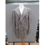 A men's jacket by Burton in black/red/green check, woollen fabric, approx measurements; 46" chest,