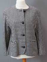 A hounds tooth pattern ladies jacket, 75% wool, UK size 16.