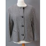 A hounds tooth pattern ladies jacket, 75% wool, UK size 16.