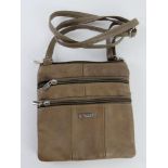 A brown cross body bag by Lorenz approx 17.5cm wide.