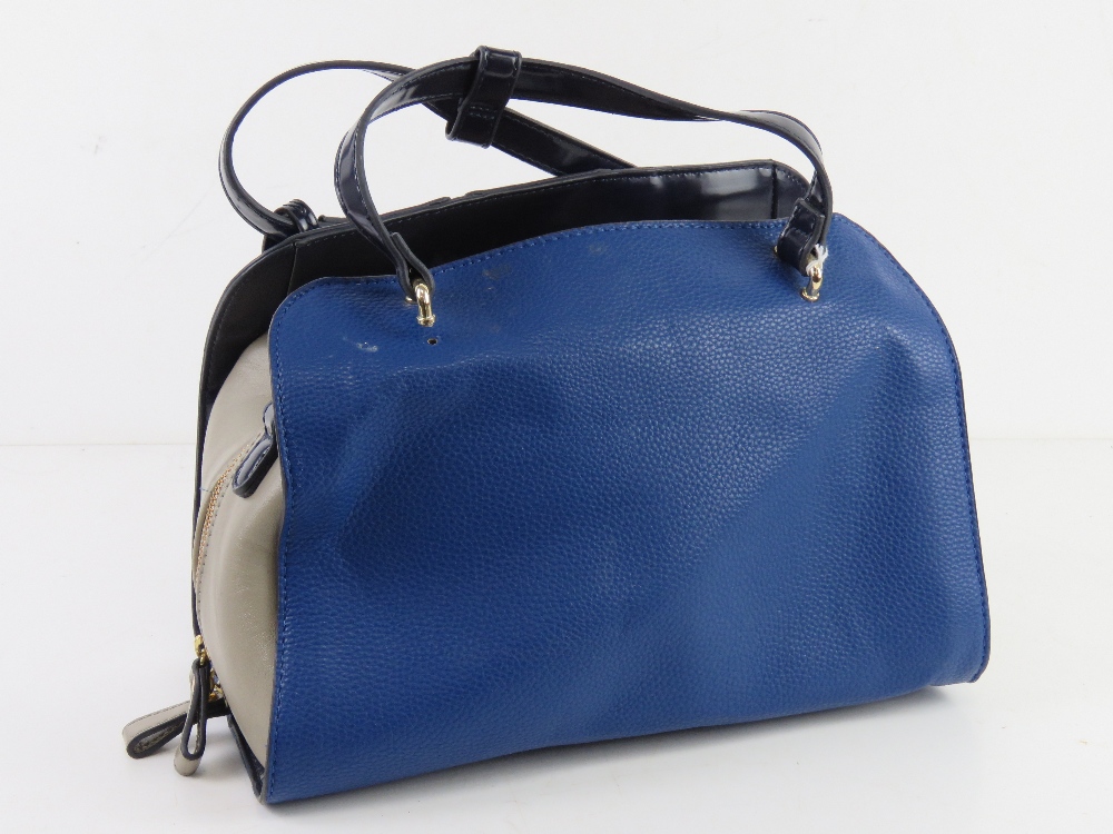 A blue and grey leather handbag by Clarks approx 31cm wide. - Image 2 of 4