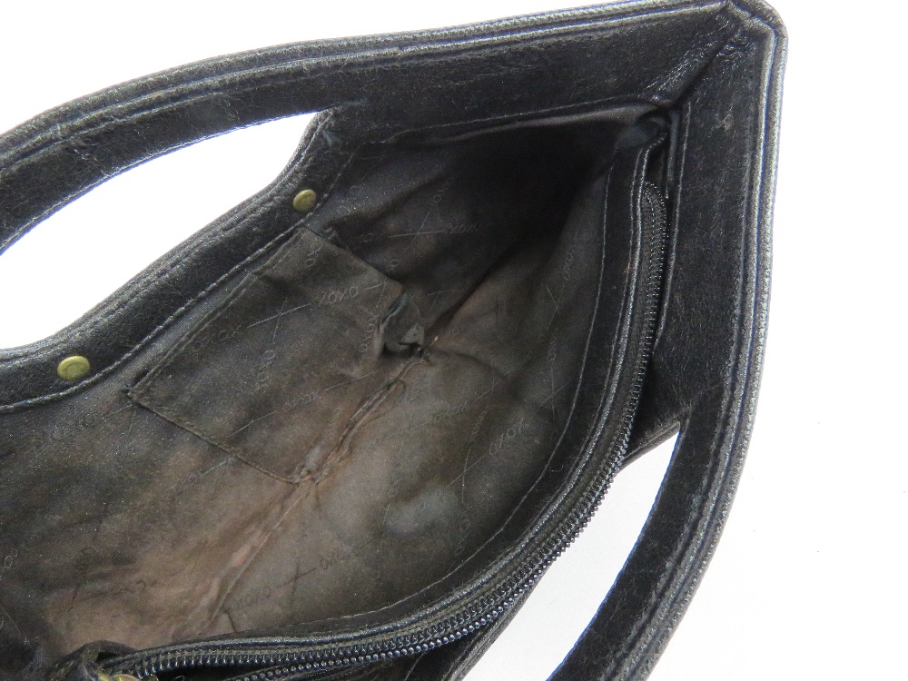 A black leather clutch bag approx 30cm wide. - Image 3 of 3