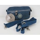 A fabric clutch bag/handbag 'as new' 18 x 11cm in blue.
