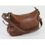 A brown leather handbag made by The Bridge approx 33cm wide.