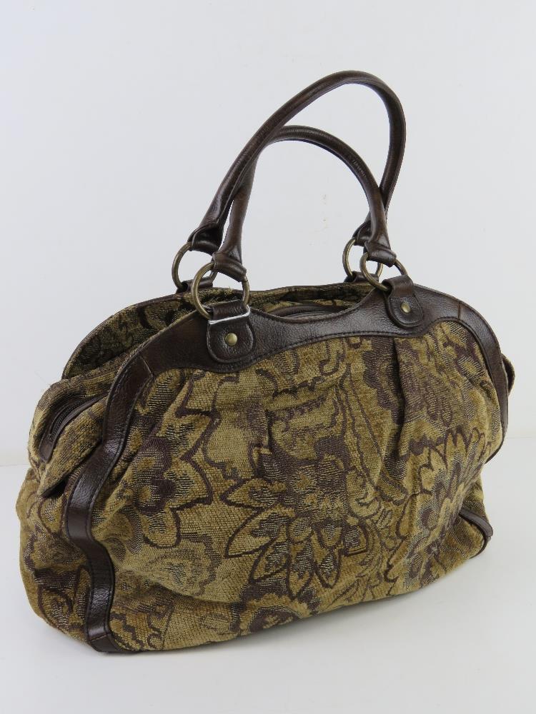 Laura Ashley; a cotton fabric handbag approx 38cm wide.