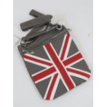 A Union Jack pattern cross body bag 'as new' in grey 21 x 25cm.