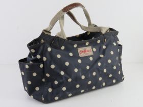 Cath Kidston; blue polka dot handbag, approx 35cm wide. Small mark noted to lining.