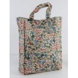 Harrods; a cotton coated with PVC shopping tote approx 28cm wide.