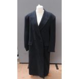 Pierre Cardin; Italian made wool and cashmere men's coat in black, approx measurements; 46" chest,