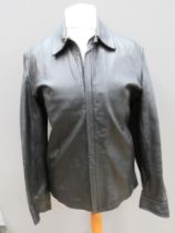 A men's leather jacket by Vali London size M in black, approx measurements; chest 43",