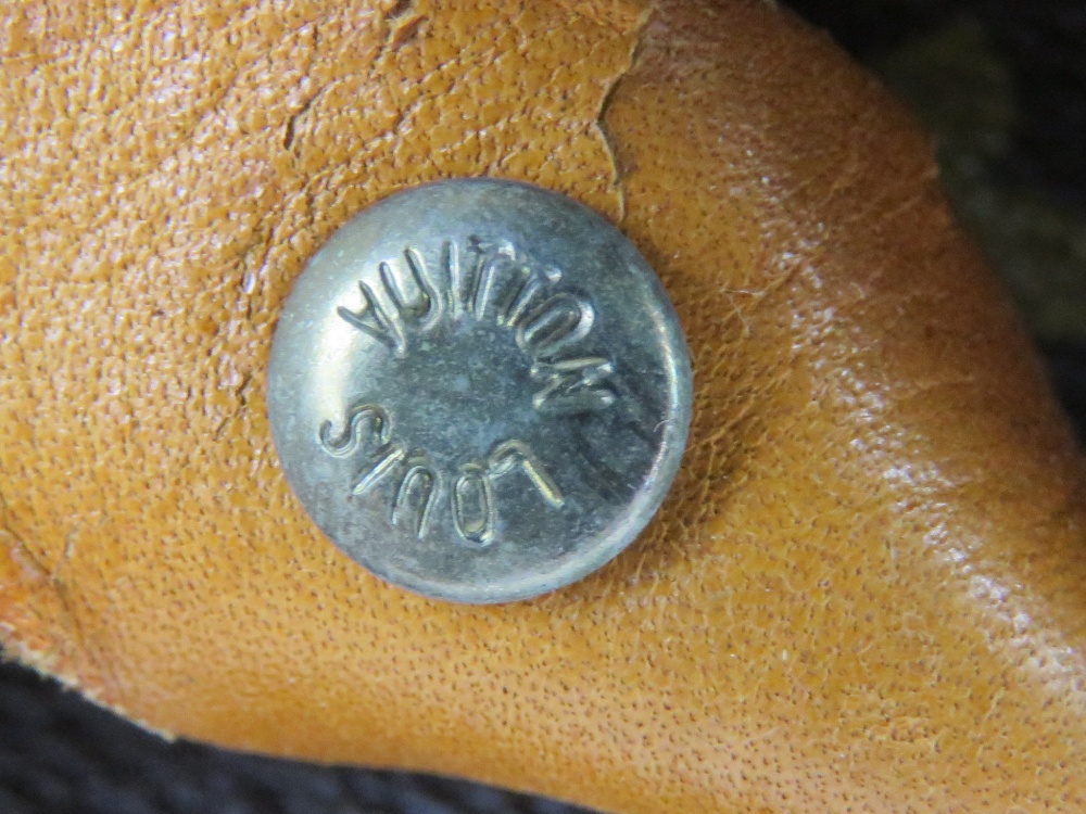 A vintage brief case bearing labels for Louis Vuitton having stud for Louis Vuitton, - Image 6 of 8