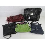 A quantity of assorted handbags inc floral fabric, cotton Next bag, cross body bags,