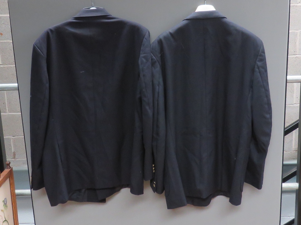 Two vintage navy blue pure wool men's suit jackets, each being 44 Reg. - Image 2 of 7