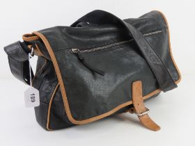 A black leather satchel type bag by Clarks approx 39cm wide.