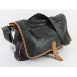 A black leather satchel type bag by Clarks approx 39cm wide.