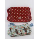 A Cath Kidson red polka dot bag, together with another similar in floral pattern.