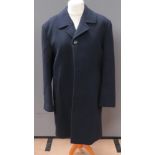 An 80% wool navy blue coat by British Country Classics, approx measurements; 44" chest, 40.
